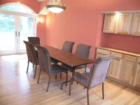 Dining room with up to date flooring