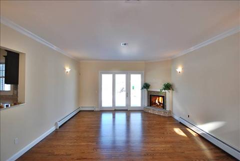 Large family room with fireplace